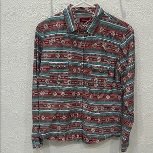 Panhandle Red, Pink and Teal Western Shirt